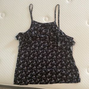 AE crepe tank “soft and sexy” black purple floral
